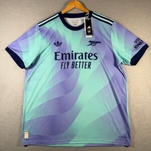 Adidas Arsenal FC 2023 2024 Authentic HEAT RDY Jersey 2XL Purple Mint Green